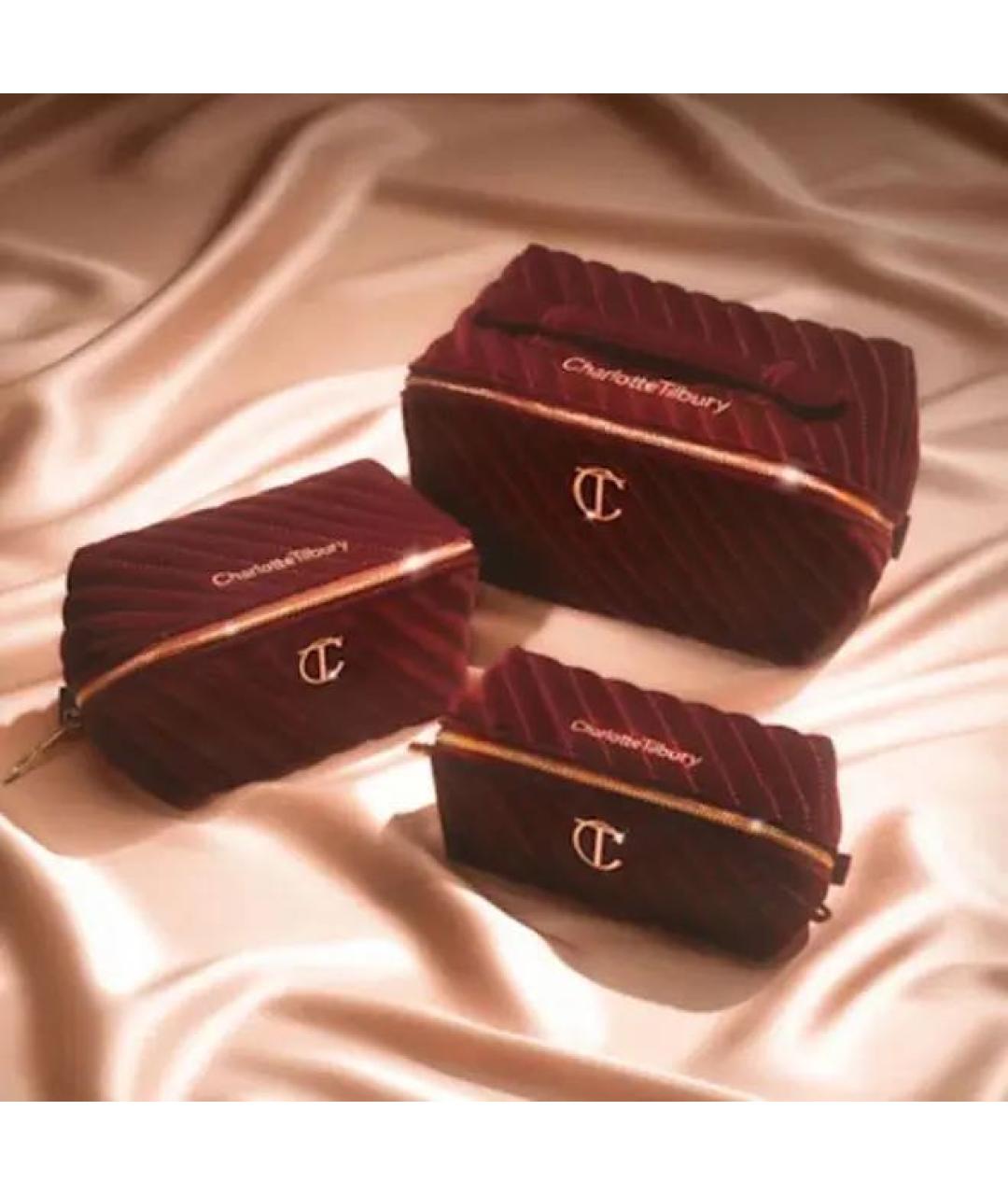 CHARLOTTE TILBURY Бордовая бархатная косметичка, фото 3