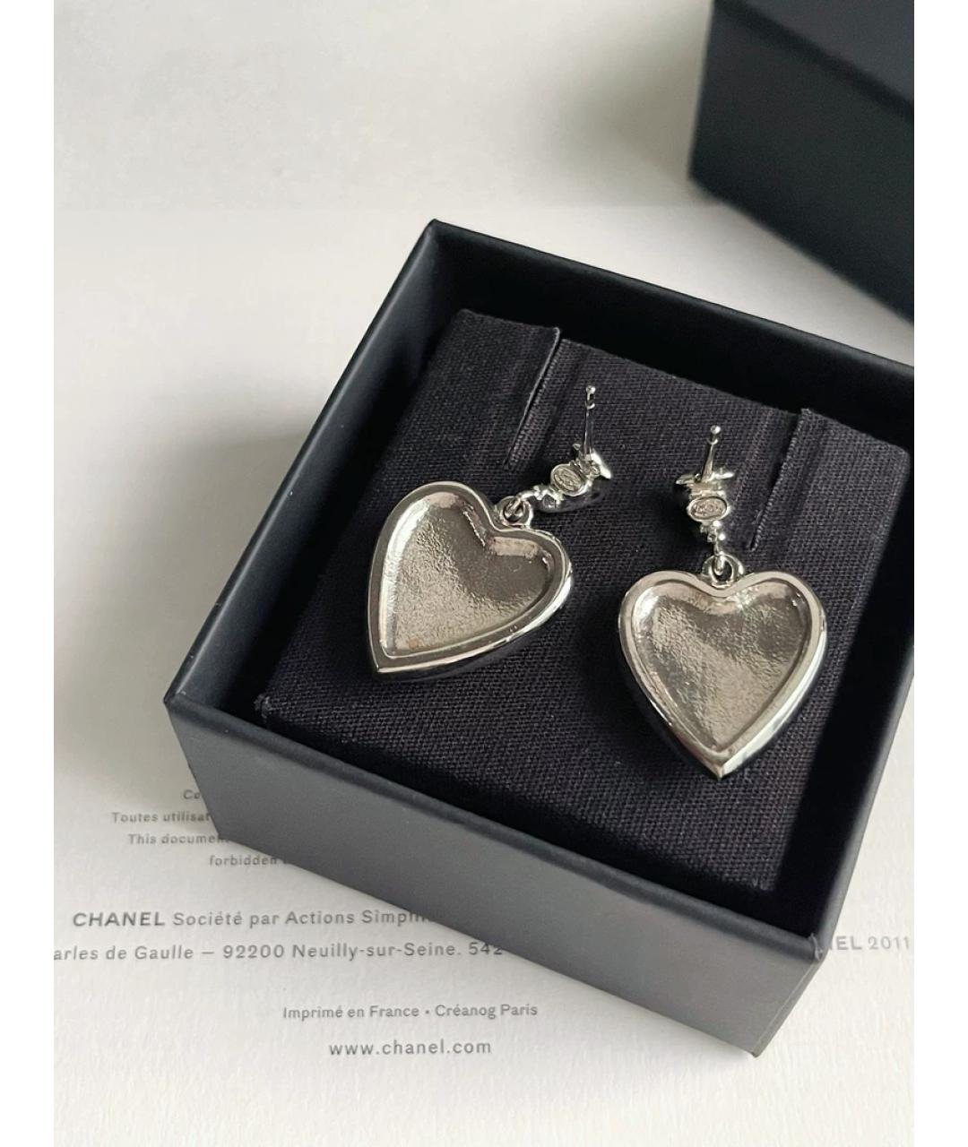 CHANEL Серебряные металлические серьги, фото 2