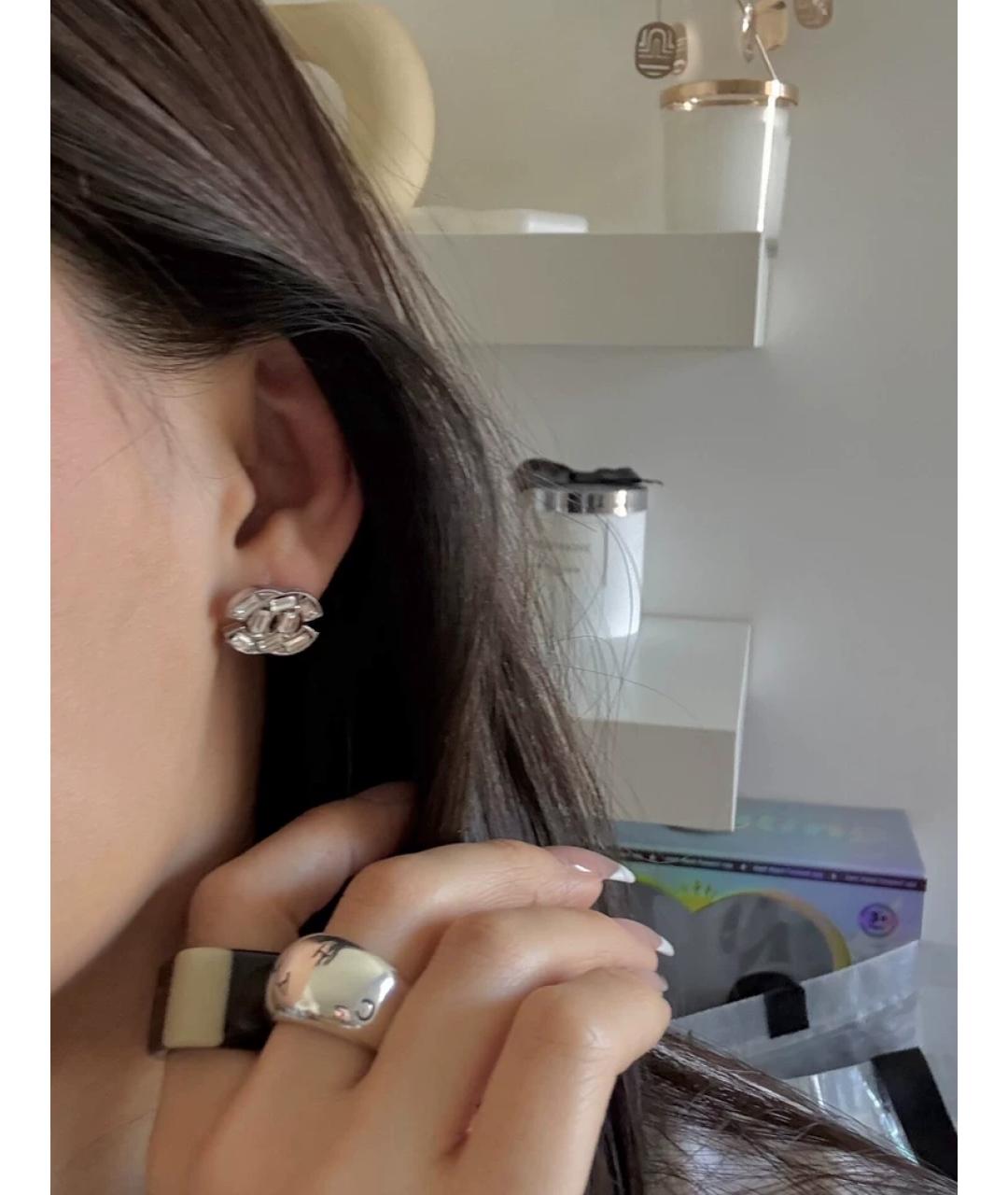 CHANEL Серебряные металлические серьги, фото 3