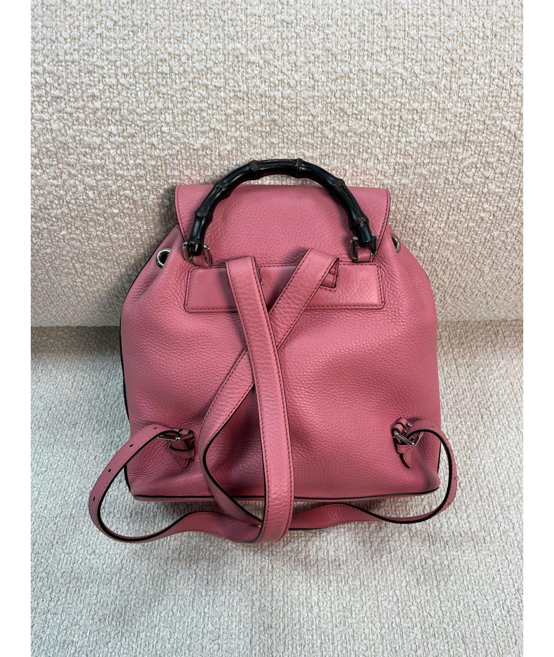 GUCCI Розовый кожаный рюкзак, фото 3