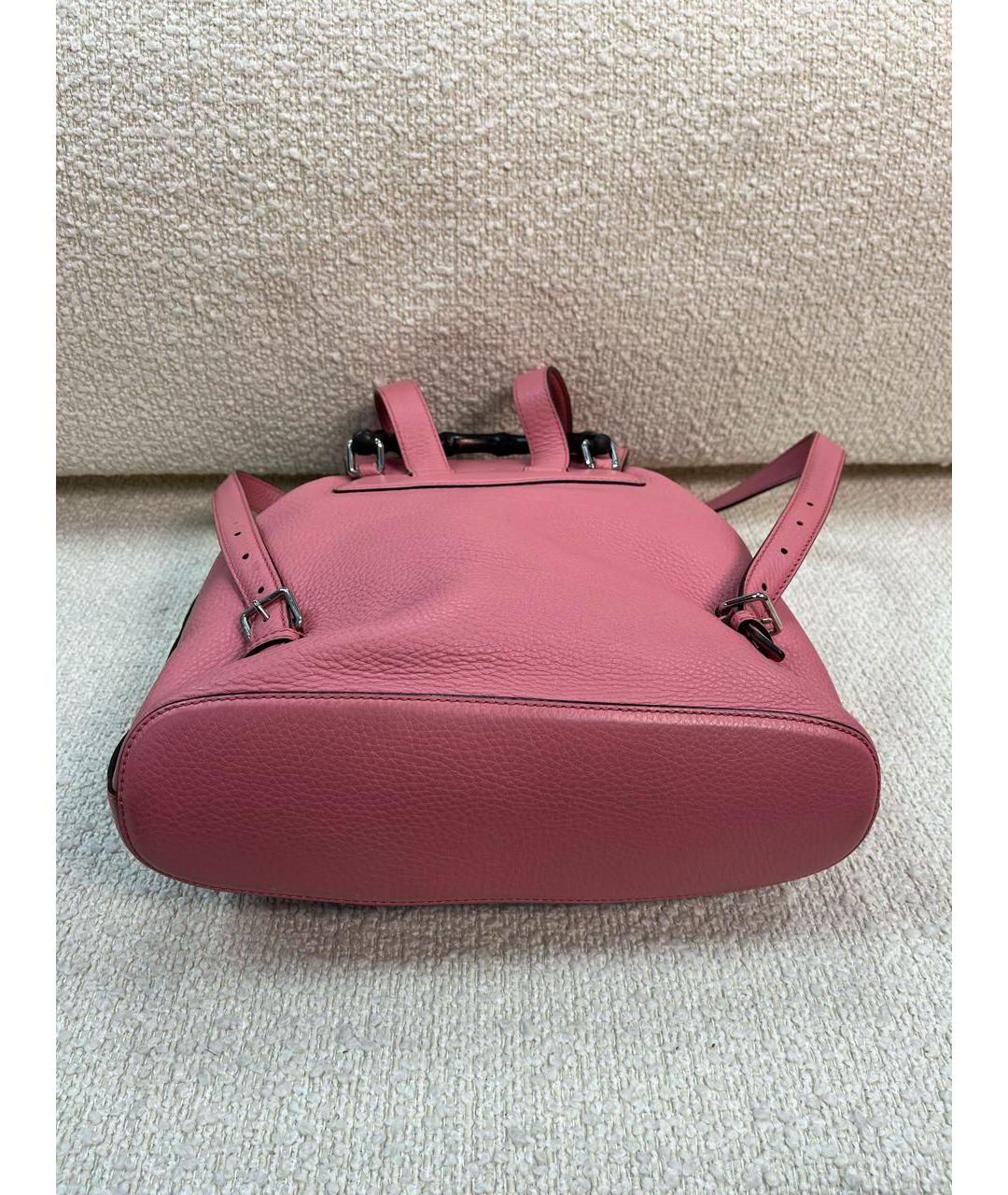 GUCCI Розовый кожаный рюкзак, фото 6