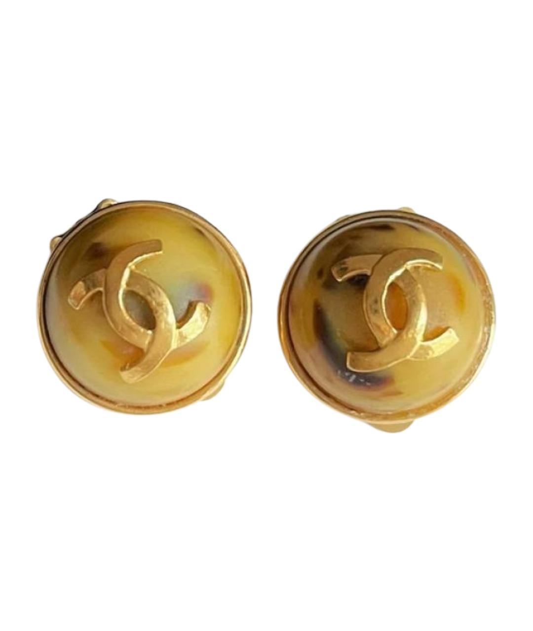 CHANEL Золотые металлические клипсы, фото 1