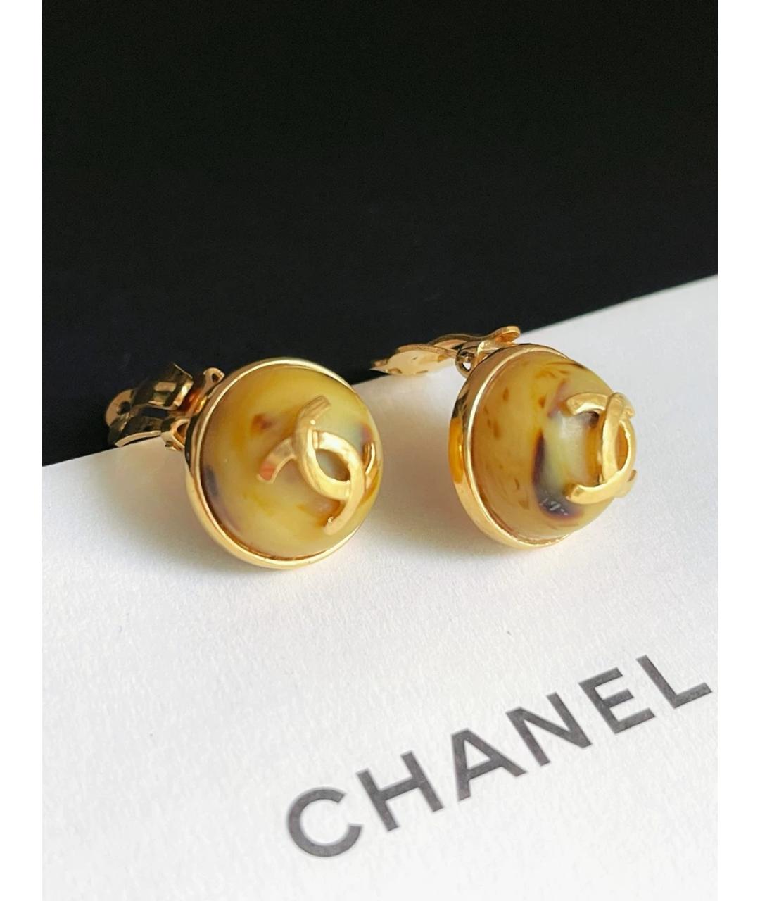 CHANEL Золотые металлические клипсы, фото 2