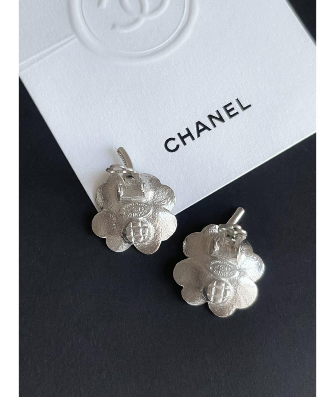CHANEL Серебряные металлические клипсы, фото 3