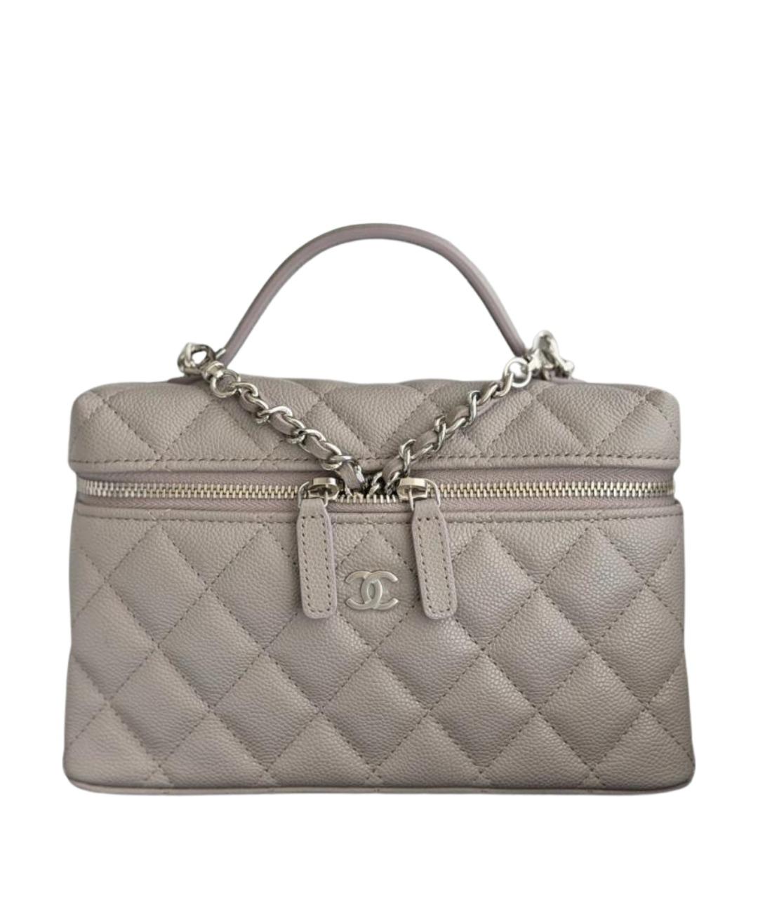 CHANEL Серая кожаная сумка через плечо, фото 5