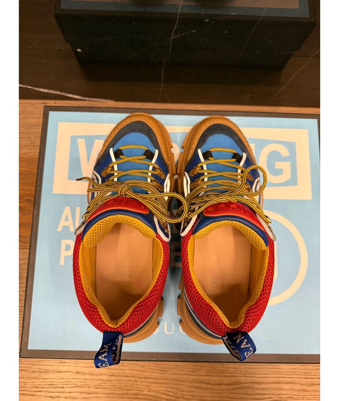 GUCCI Синие кожаные низкие ботинки, фото 3