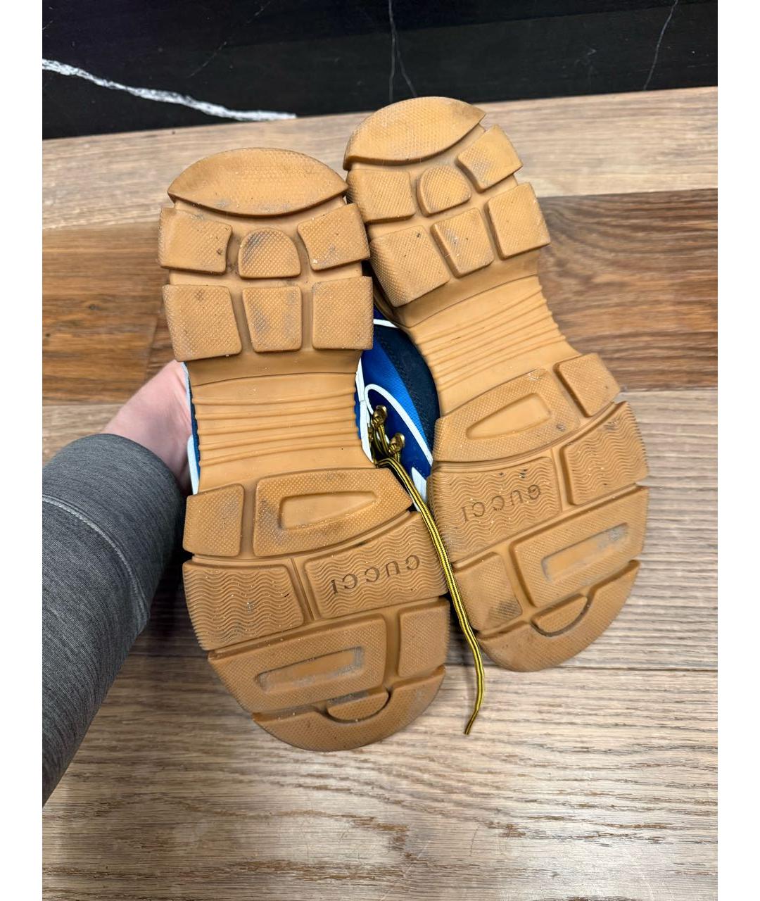 GUCCI Синие кожаные низкие ботинки, фото 6