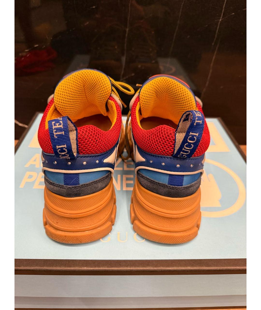 GUCCI Синие кожаные низкие ботинки, фото 4