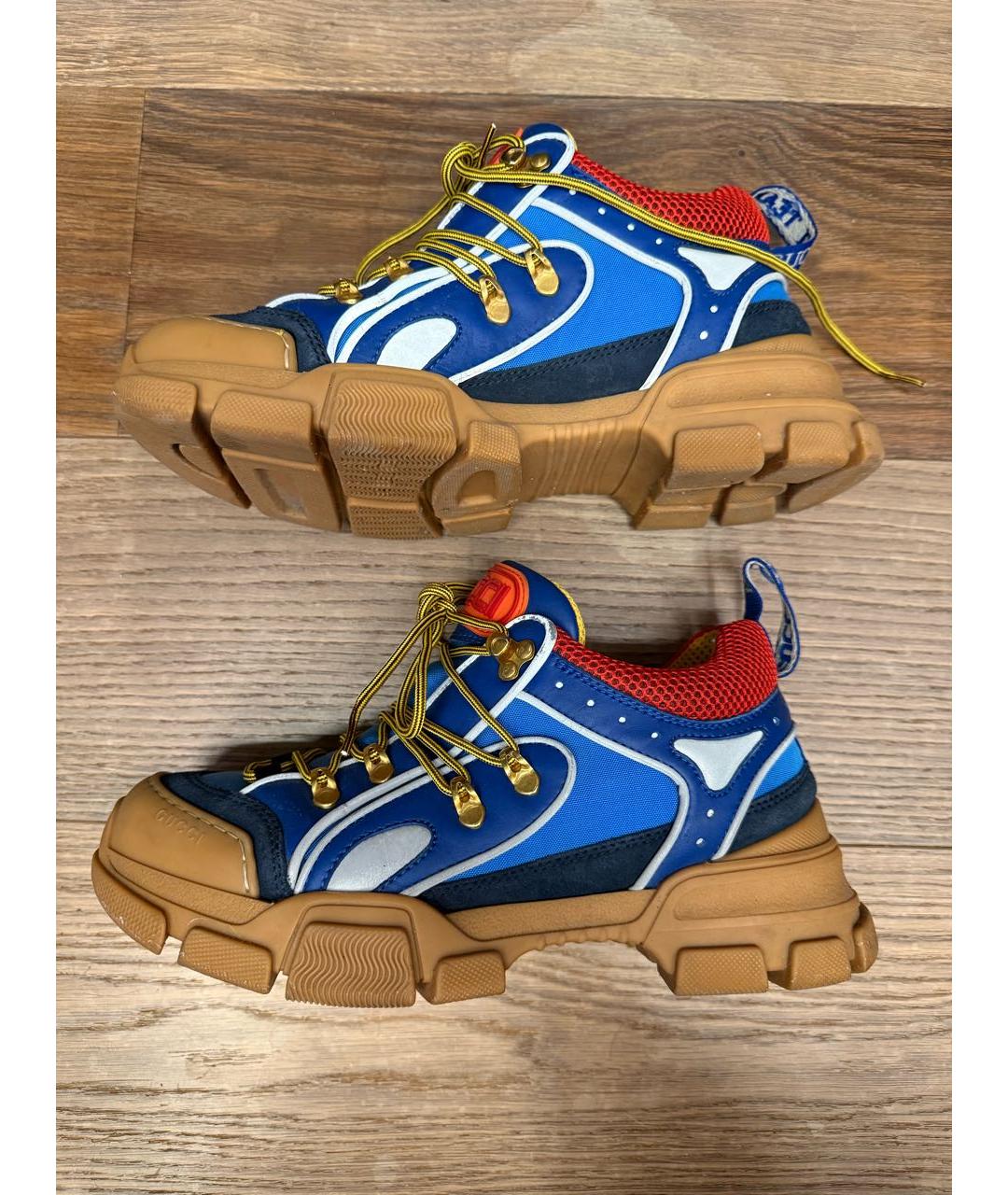 GUCCI Синие кожаные низкие ботинки, фото 5