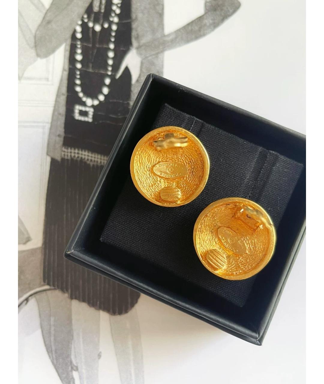 CHANEL Золотые металлические клипсы, фото 2