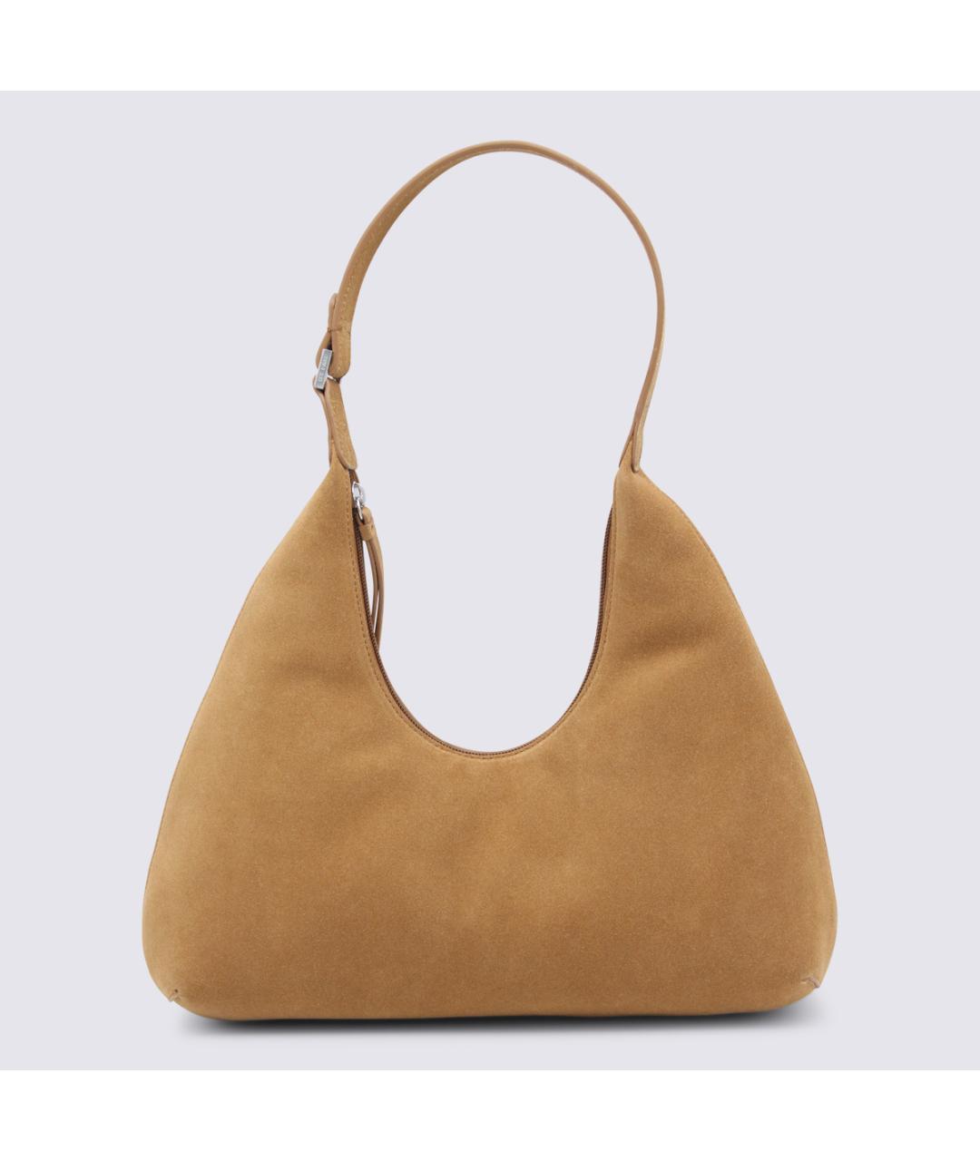 BY FAR Коричневая замшевая сумка через плечо, фото 5