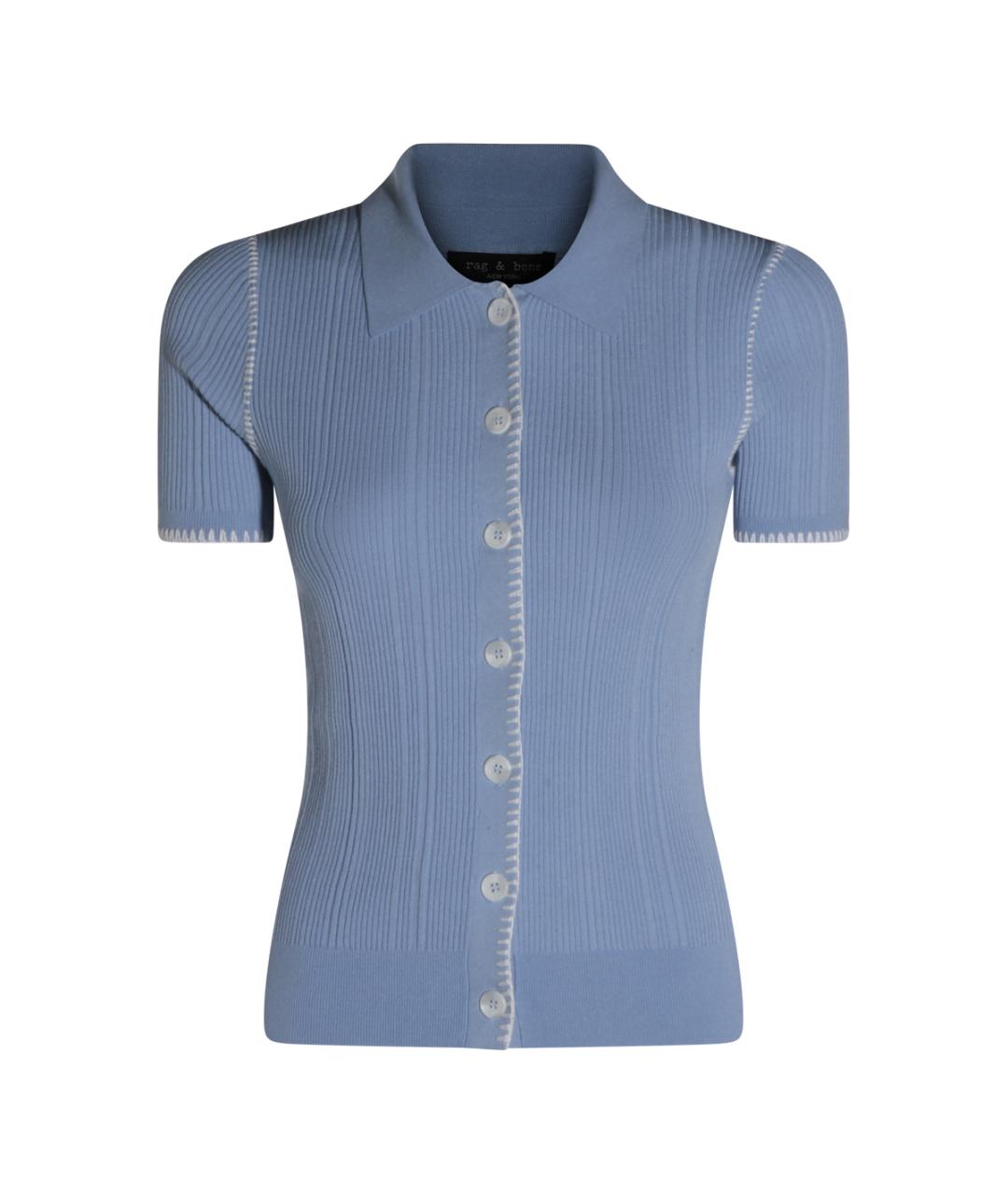 RAG & BONE Голубой вискозный кардиган, фото 1