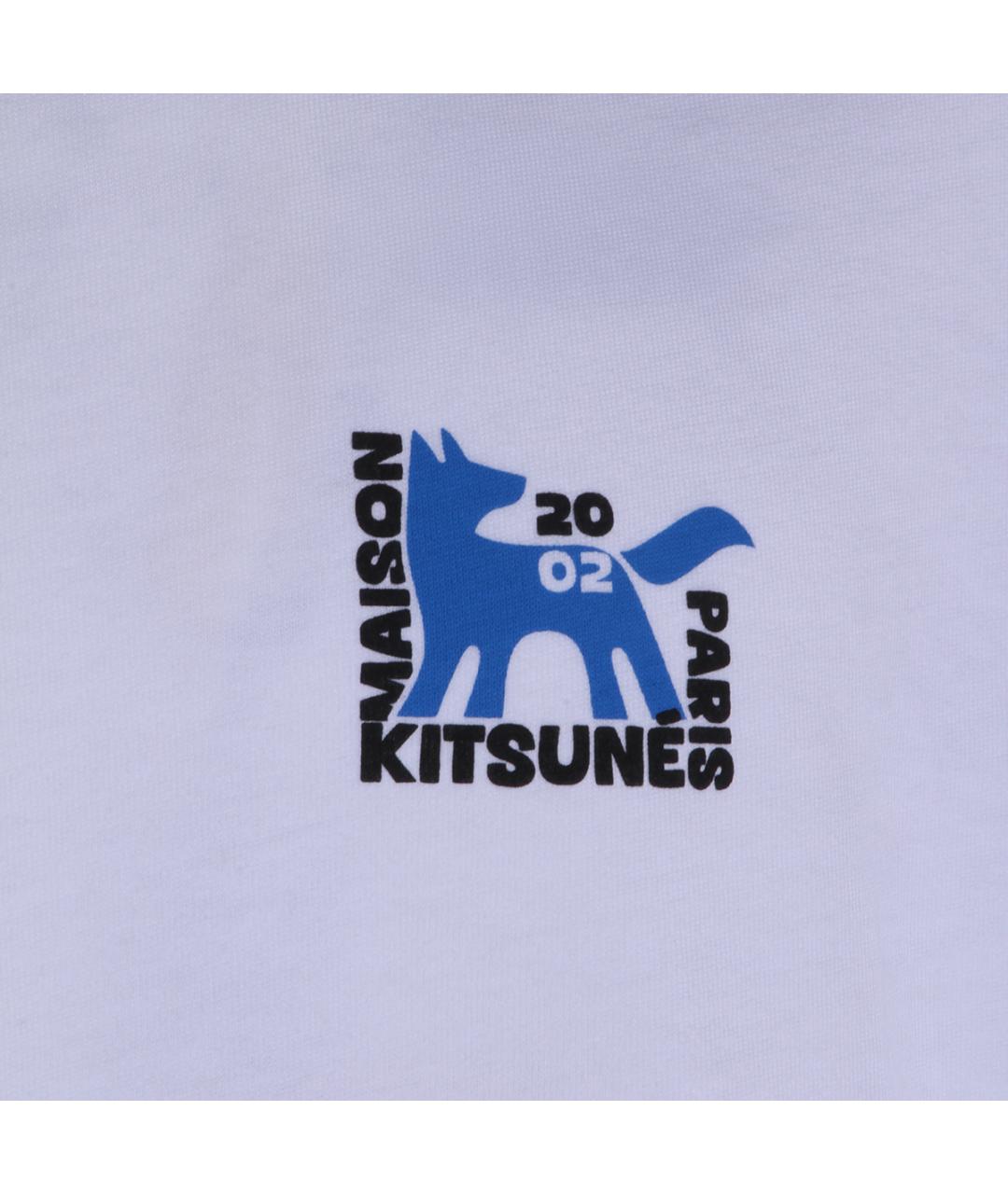 MAISON KITSUNE Белая хлопковая футболка, фото 3