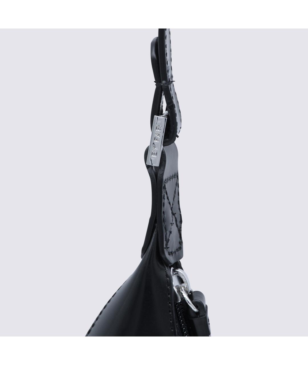 BY FAR Черная кожаная сумка через плечо, фото 4