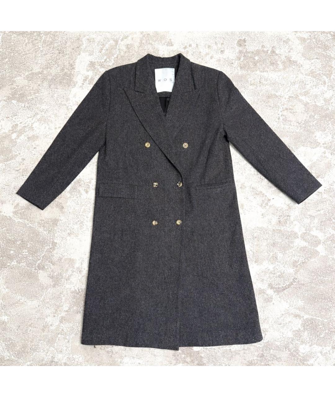 WALK OF SHAME Антрацитовое шерстяное пальто, фото 9