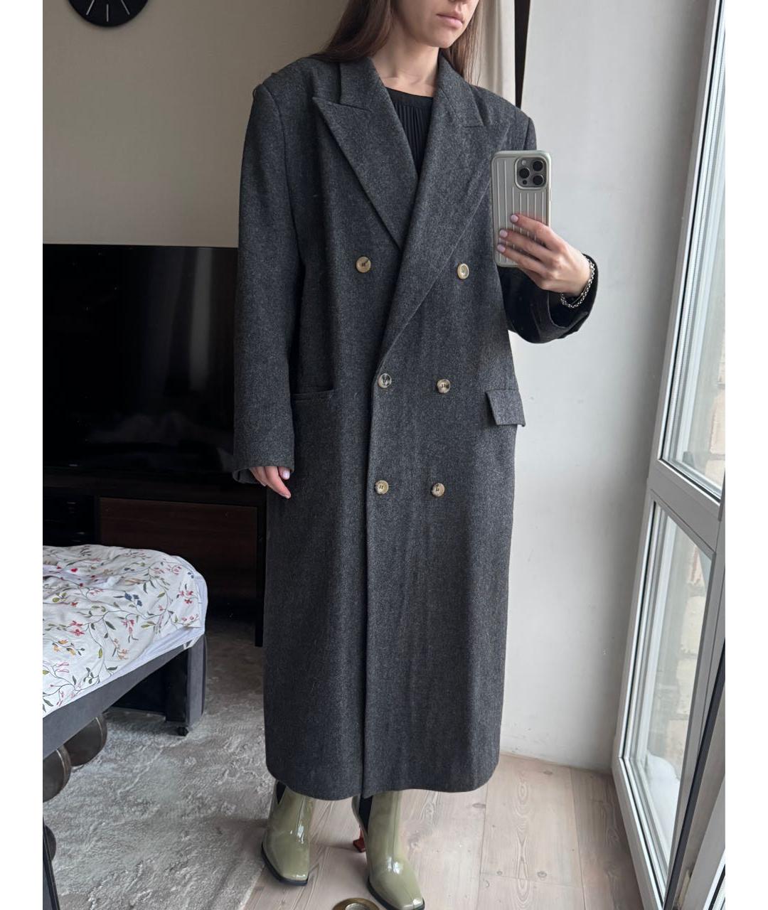 WALK OF SHAME Антрацитовое шерстяное пальто, фото 6