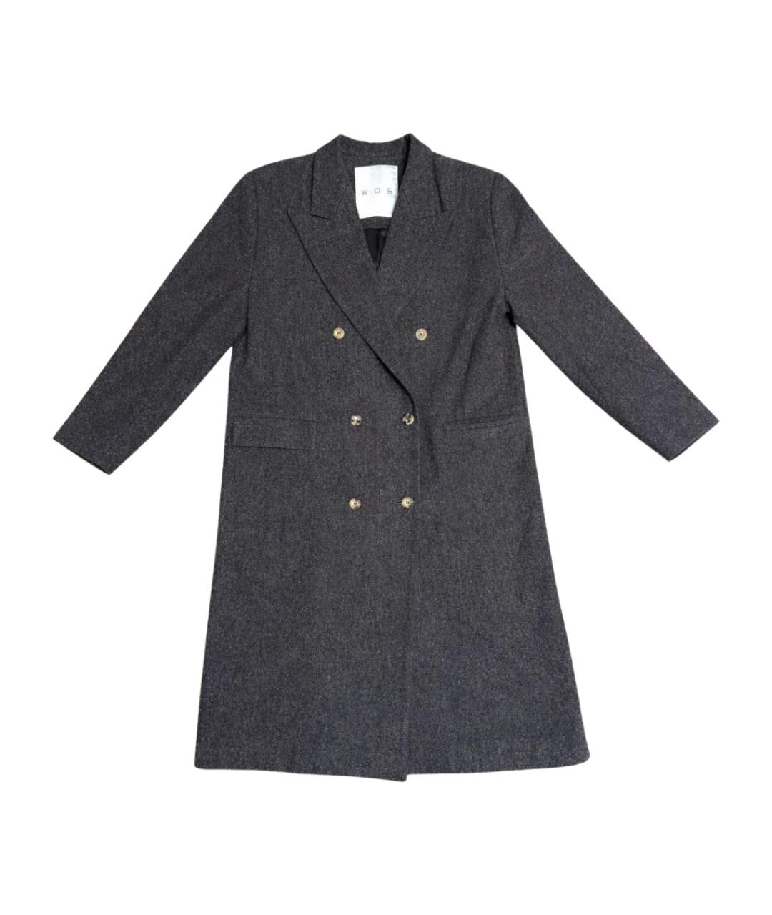 WALK OF SHAME Антрацитовое шерстяное пальто, фото 1