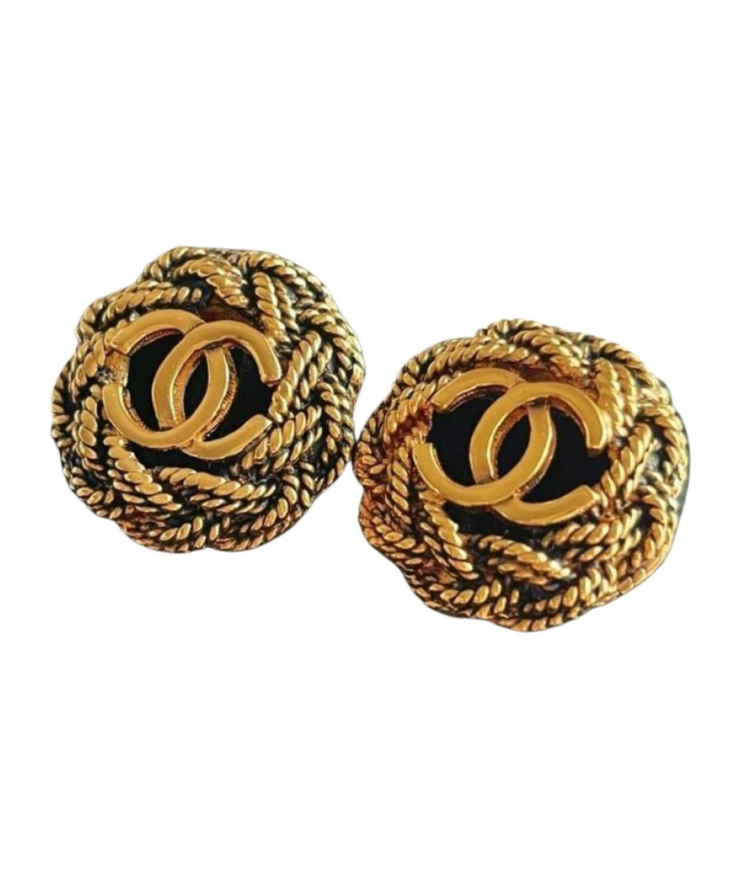 CHANEL Золотые металлические клипсы, фото 1