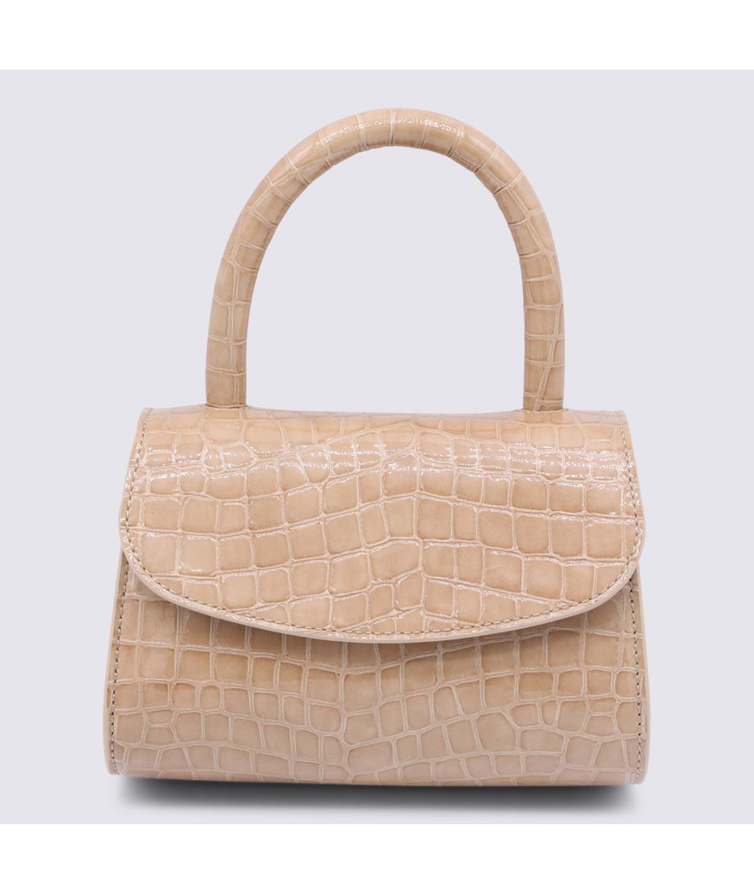 BY FAR Бежевая кожаная сумка через плечо, фото 5