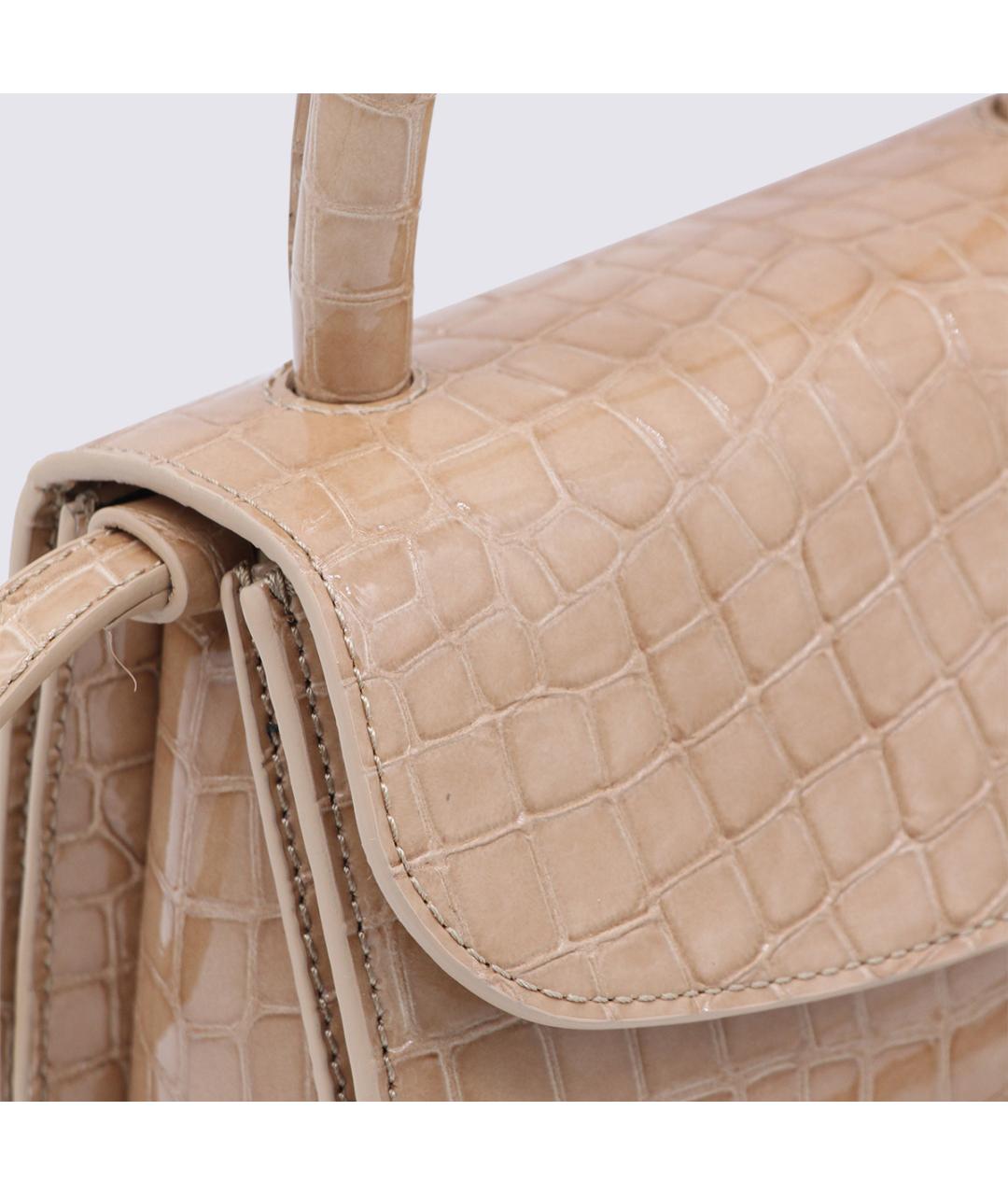 BY FAR Бежевая кожаная сумка через плечо, фото 4