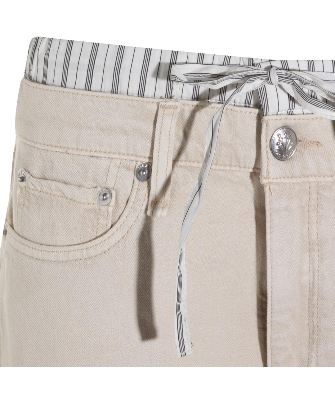 RAG & BONE Бежевые хлопковые прямые джинсы, фото 3