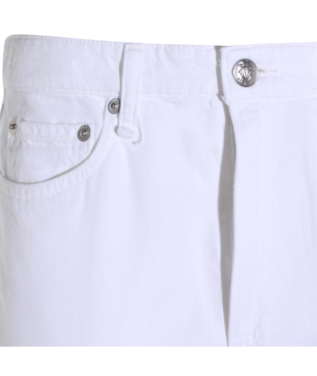 RAG & BONE Белые хлопковые прямые джинсы, фото 3