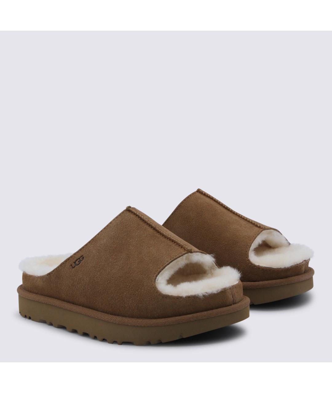 UGG AUSTRALIA Коричневые замшевые сабо, фото 2