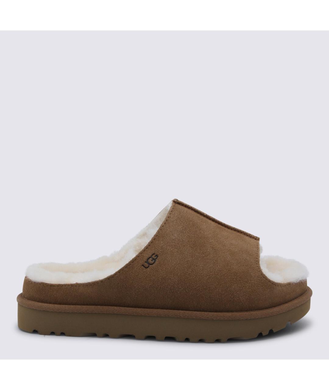 UGG AUSTRALIA Коричневые замшевые сабо, фото 5