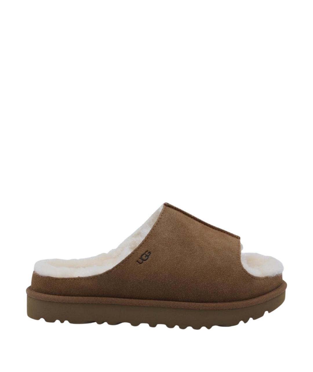 UGG AUSTRALIA Коричневые замшевые сабо, фото 1