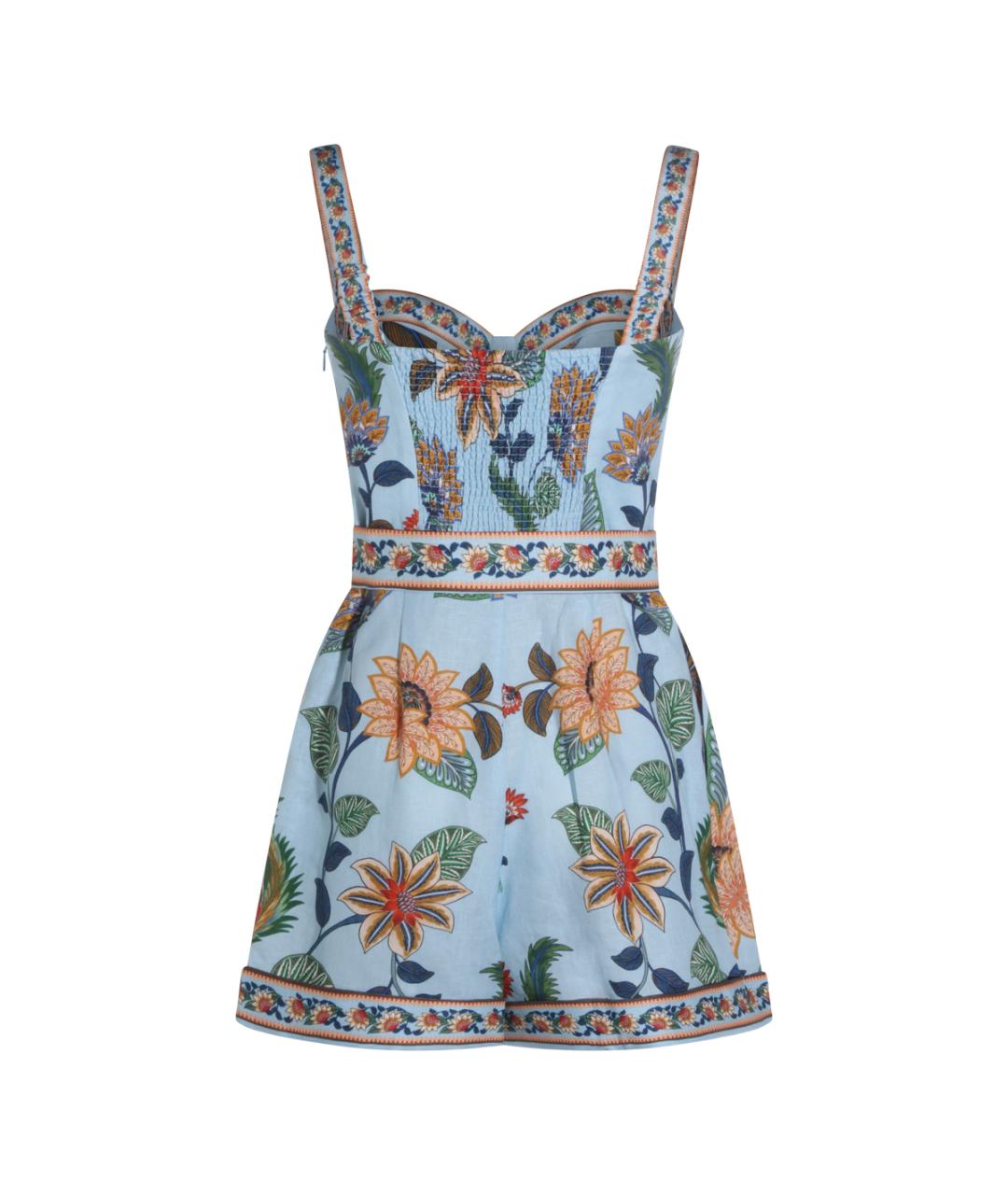 FARM RIO Голубой льняной комбинезон, фото 2