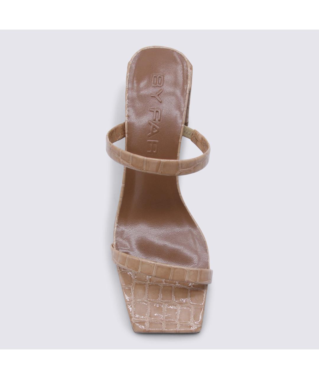 BY FAR Бежевые кожаные сандалии, фото 4