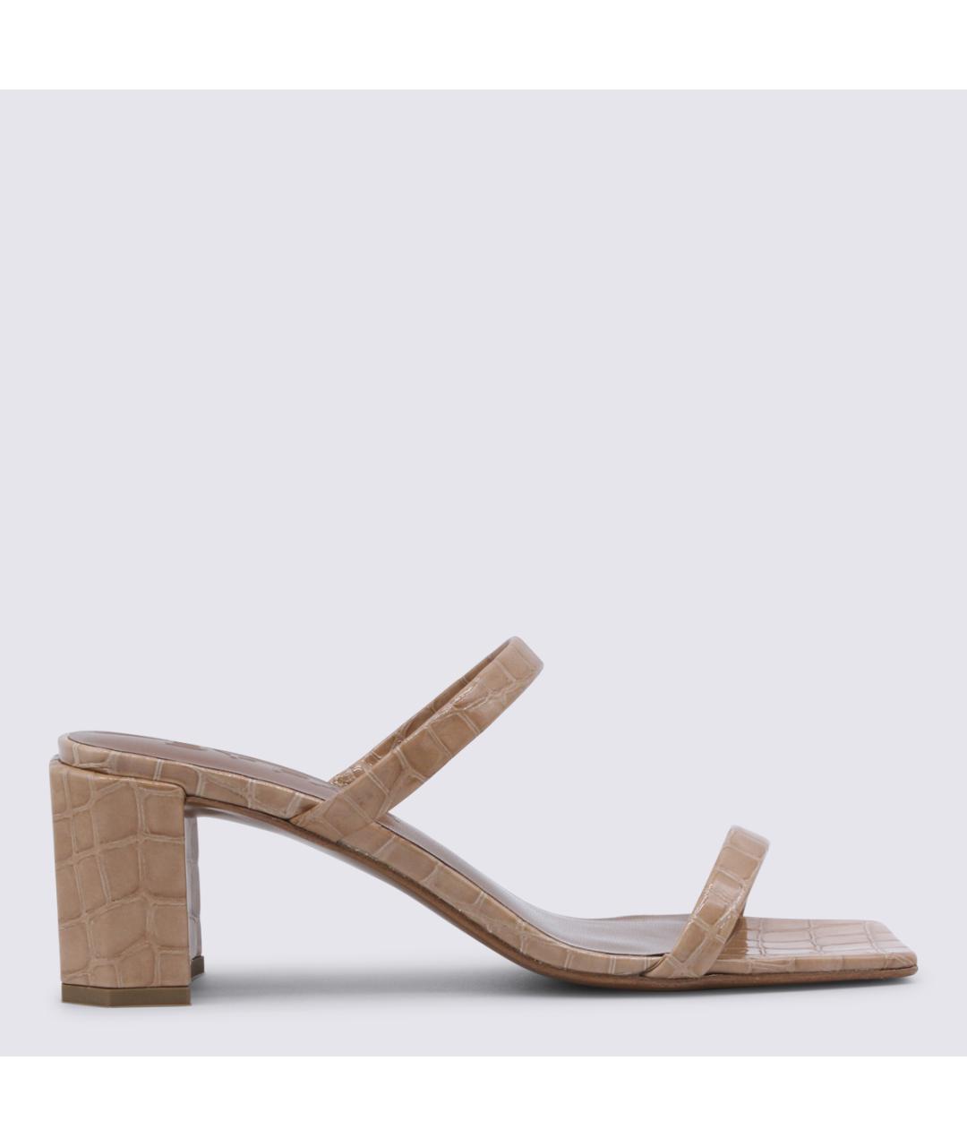 BY FAR Бежевые кожаные сандалии, фото 5