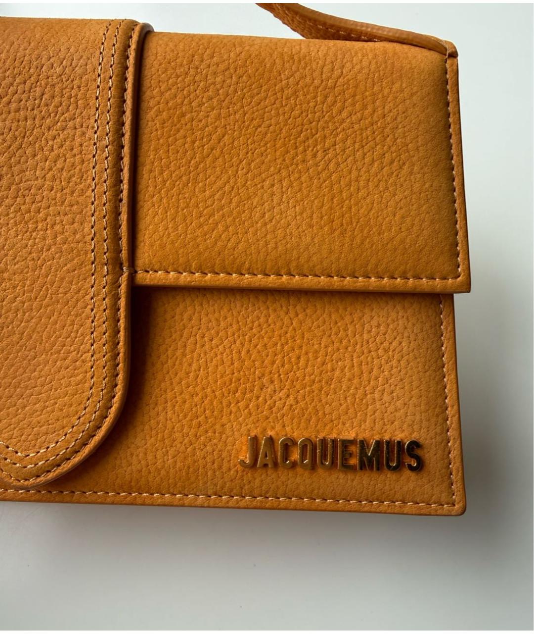 JACQUEMUS Оранжевая замшевая сумка через плечо, фото 3
