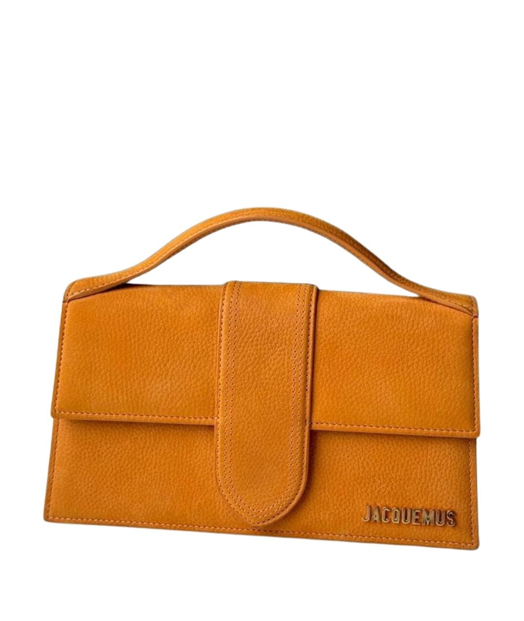 JACQUEMUS Оранжевая замшевая сумка через плечо, фото 1