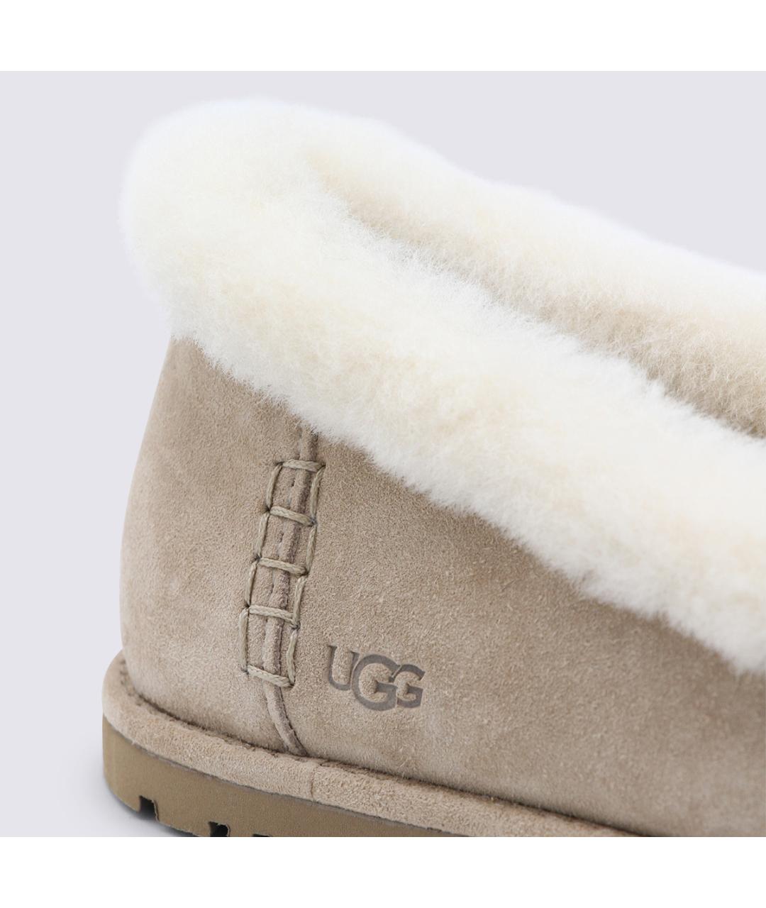 UGG AUSTRALIA Бежевые нубуковые балетки, фото 4