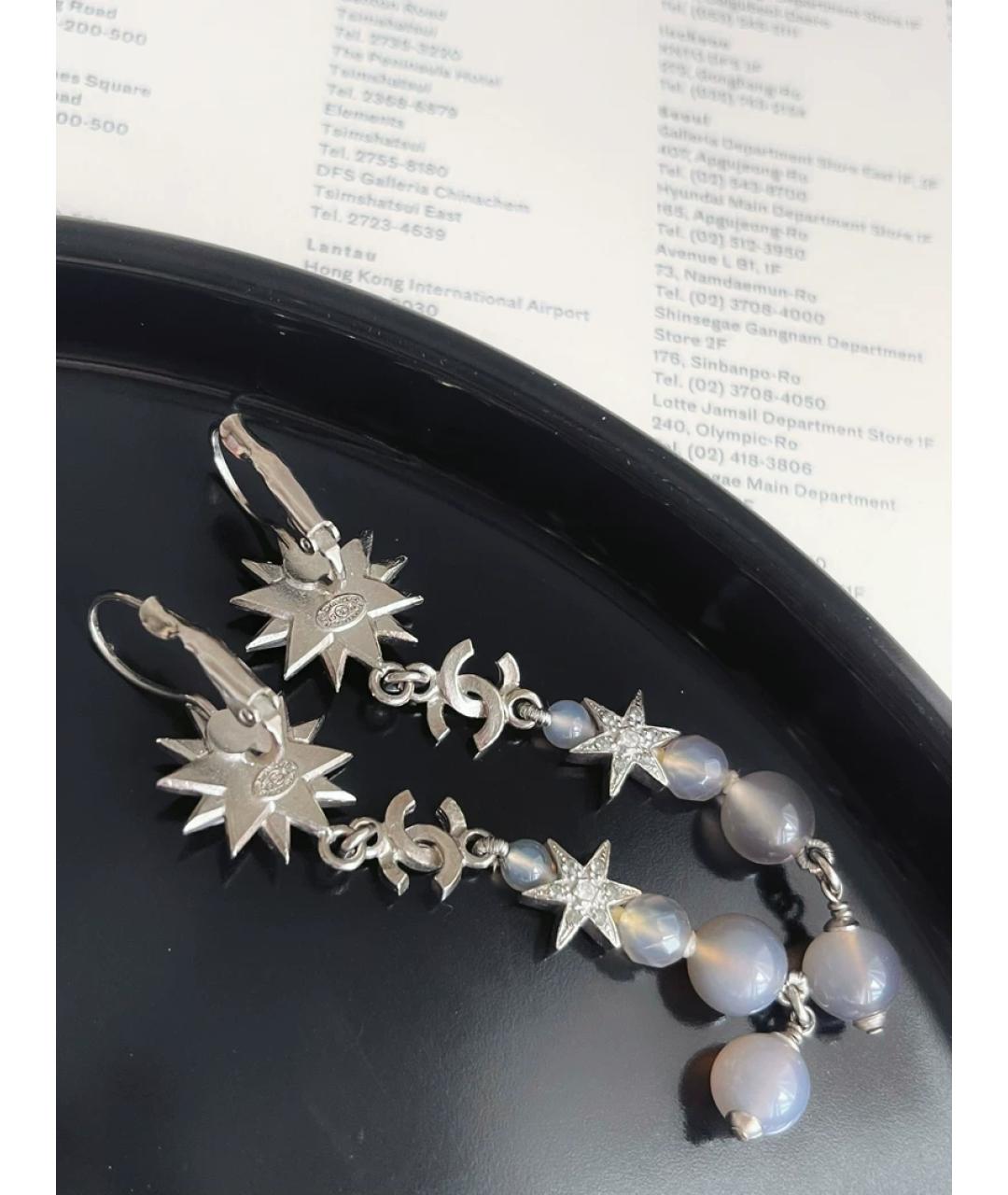 CHANEL Серебряные металлические серьги, фото 3