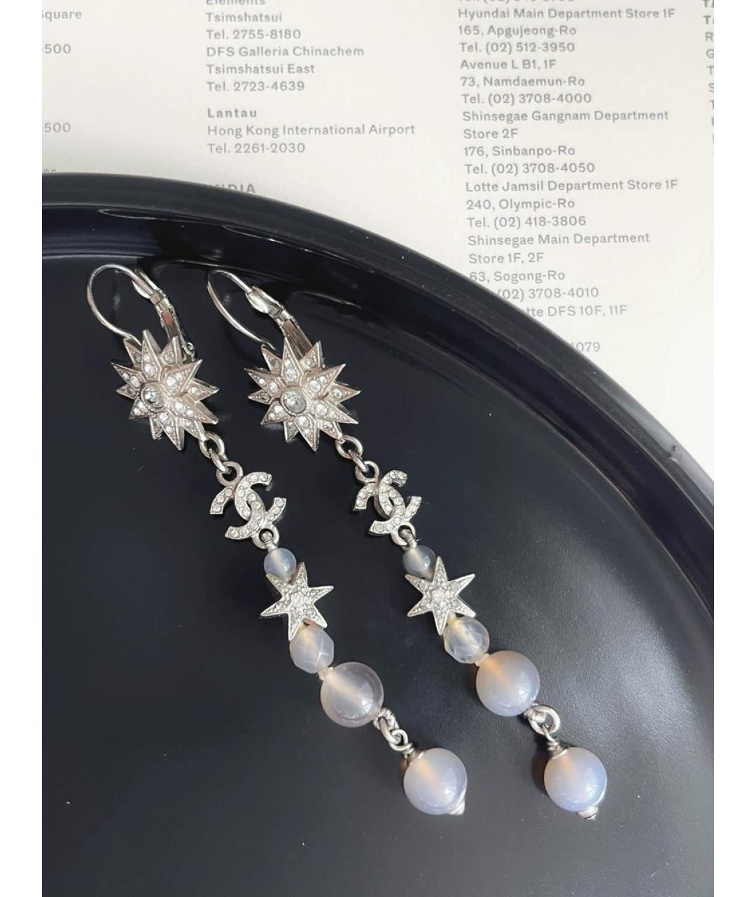 CHANEL Серебряные металлические серьги, фото 2