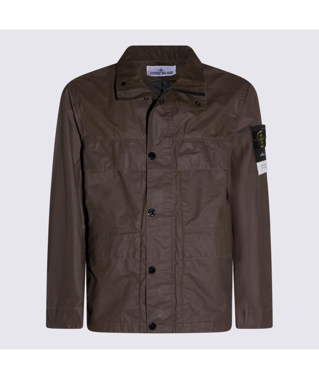 STONE ISLAND Коричневая полиэстеровая куртка, фото 5