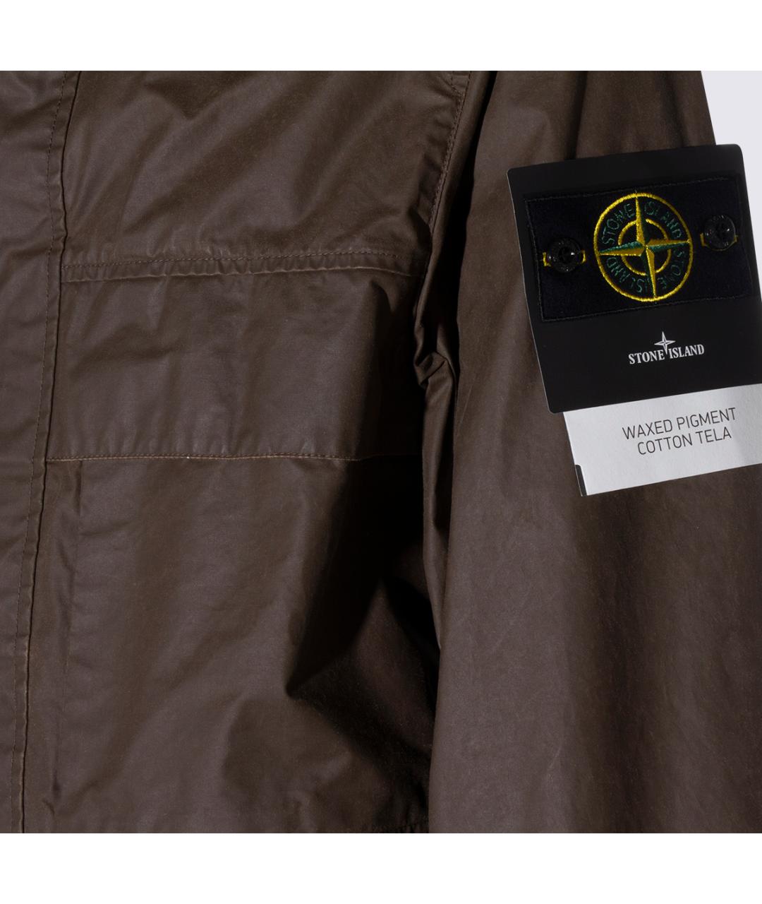 STONE ISLAND Коричневая полиэстеровая куртка, фото 3