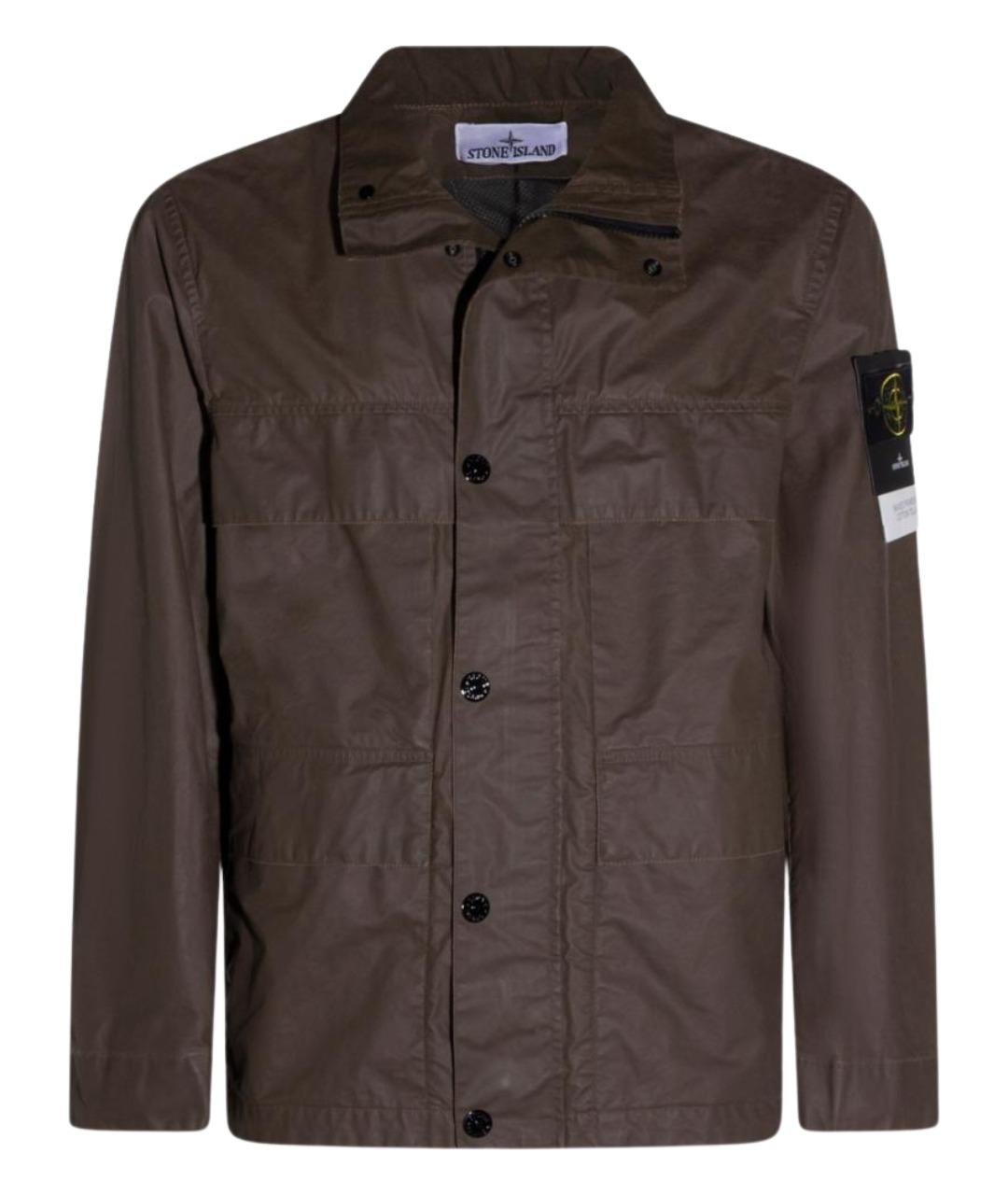 STONE ISLAND Коричневая полиэстеровая куртка, фото 1