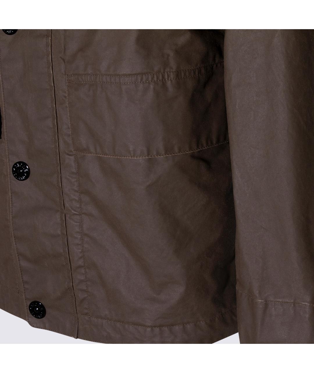 STONE ISLAND Коричневая полиэстеровая куртка, фото 4