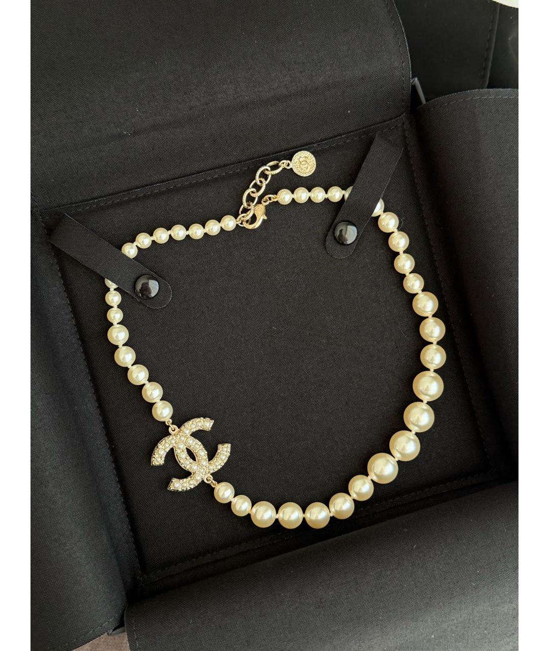 CHANEL Белое колье, фото 2