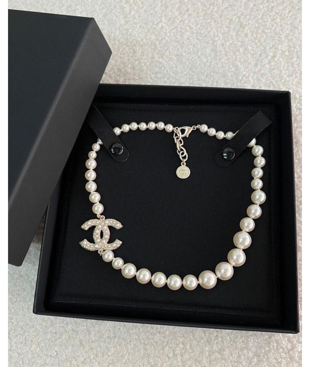 CHANEL Белое колье, фото 5