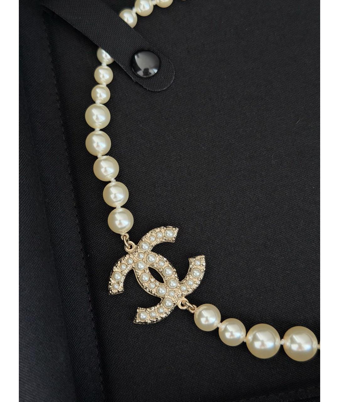 CHANEL Белое колье, фото 3