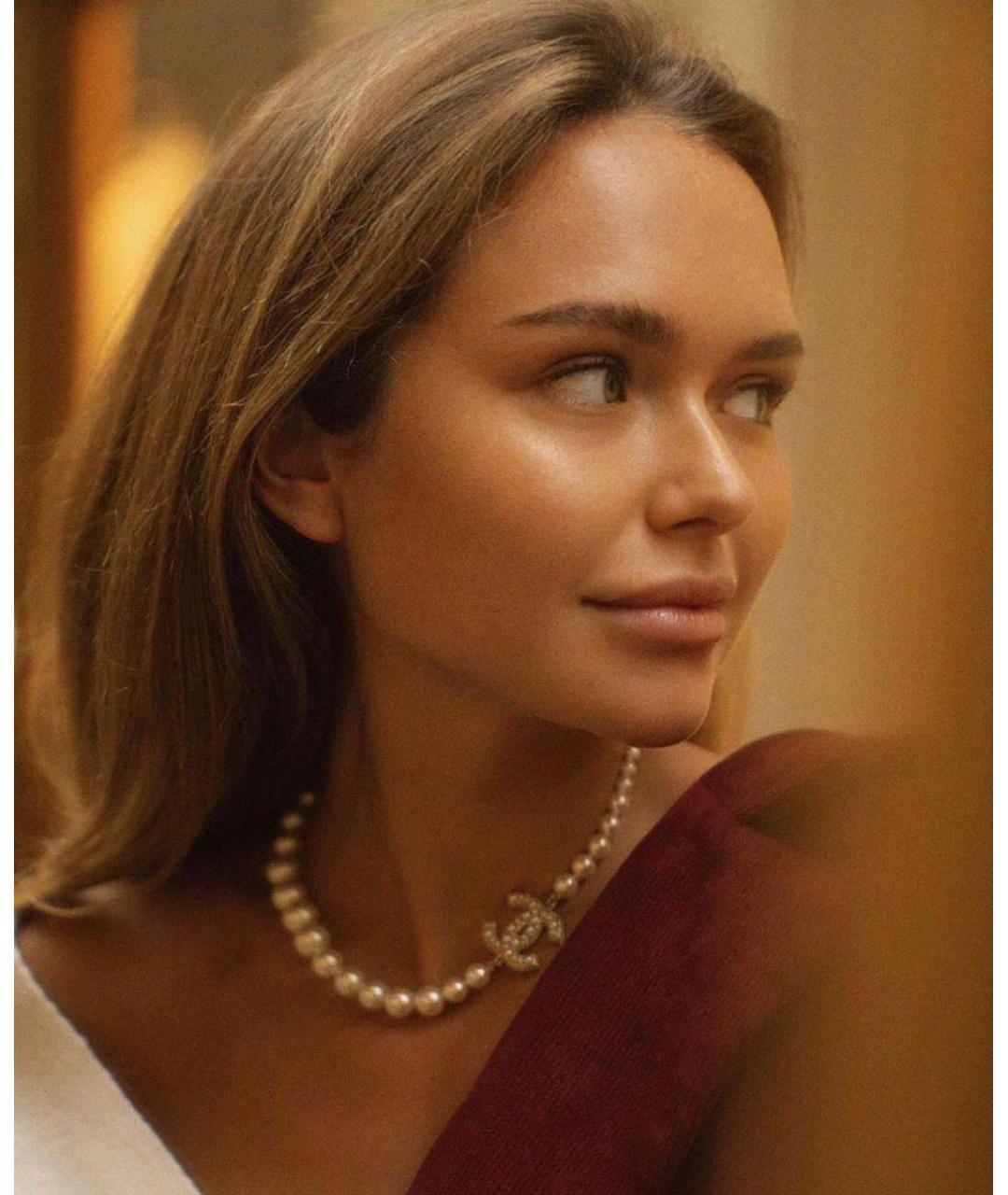 CHANEL Белое колье, фото 4