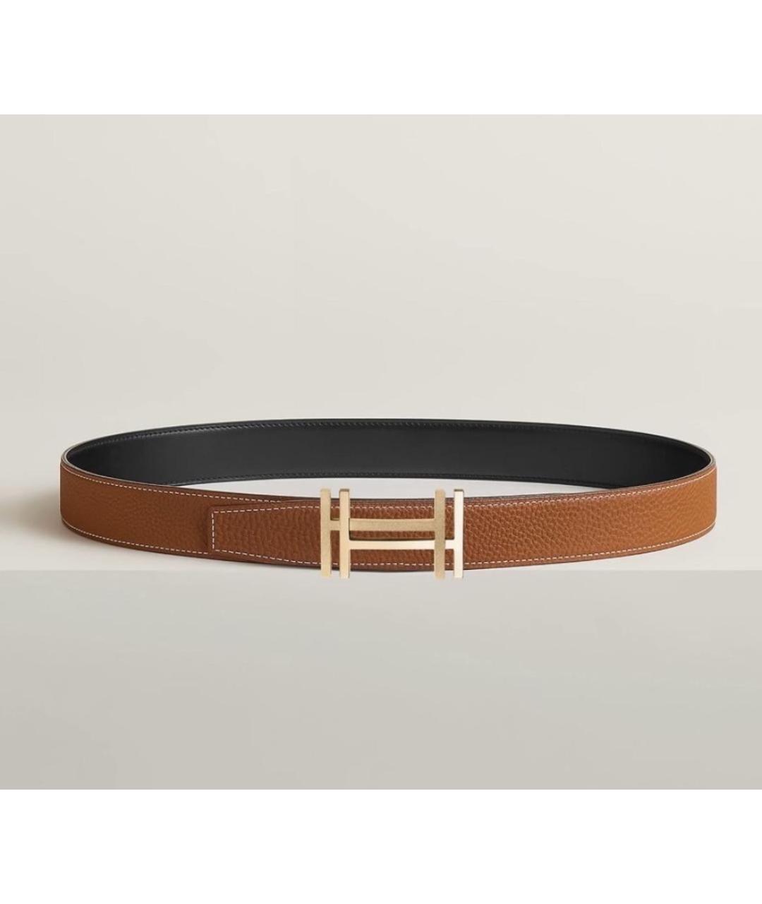 HERMES Коричневый кожаный ремень, фото 4
