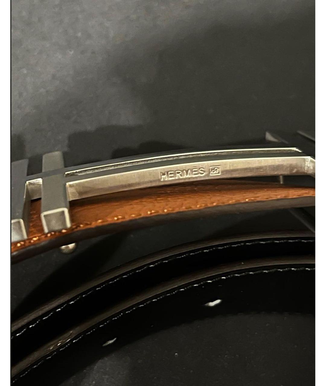 HERMES Коричневый кожаный ремень, фото 3