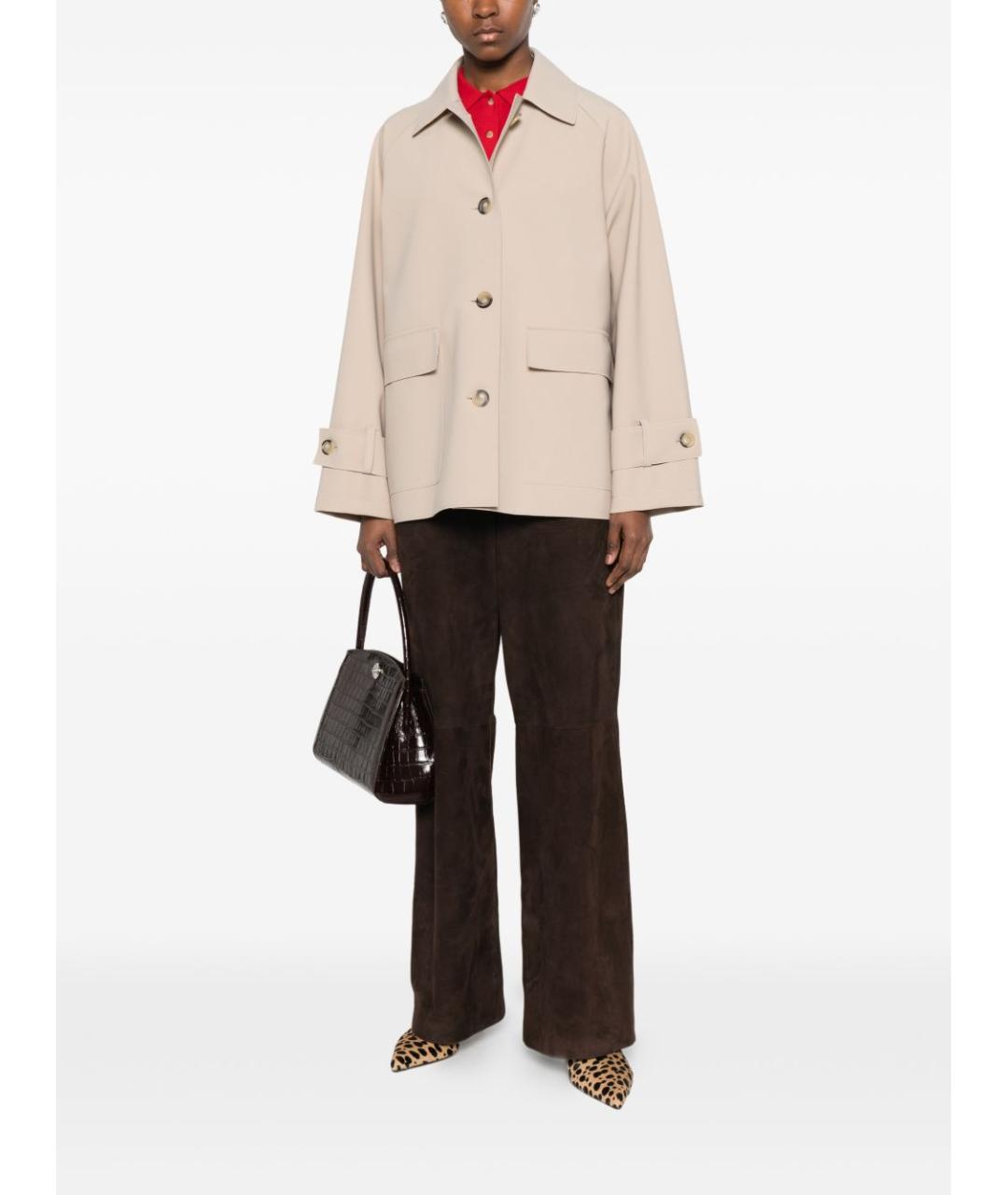 HARRIS WHARF LONDON Бежевая полиамидовая куртка, фото 5