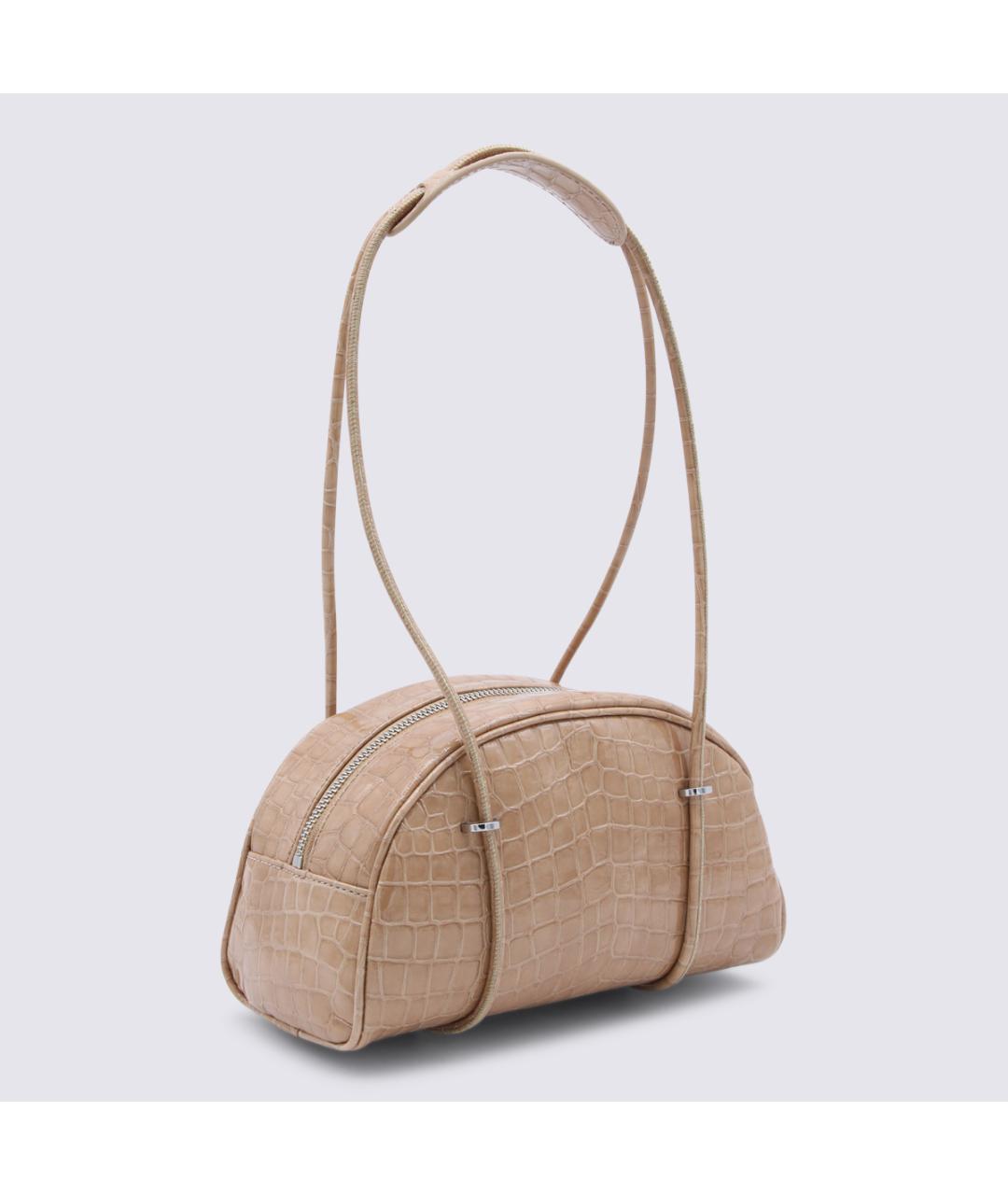 BY FAR Бежевая кожаная сумка через плечо, фото 2