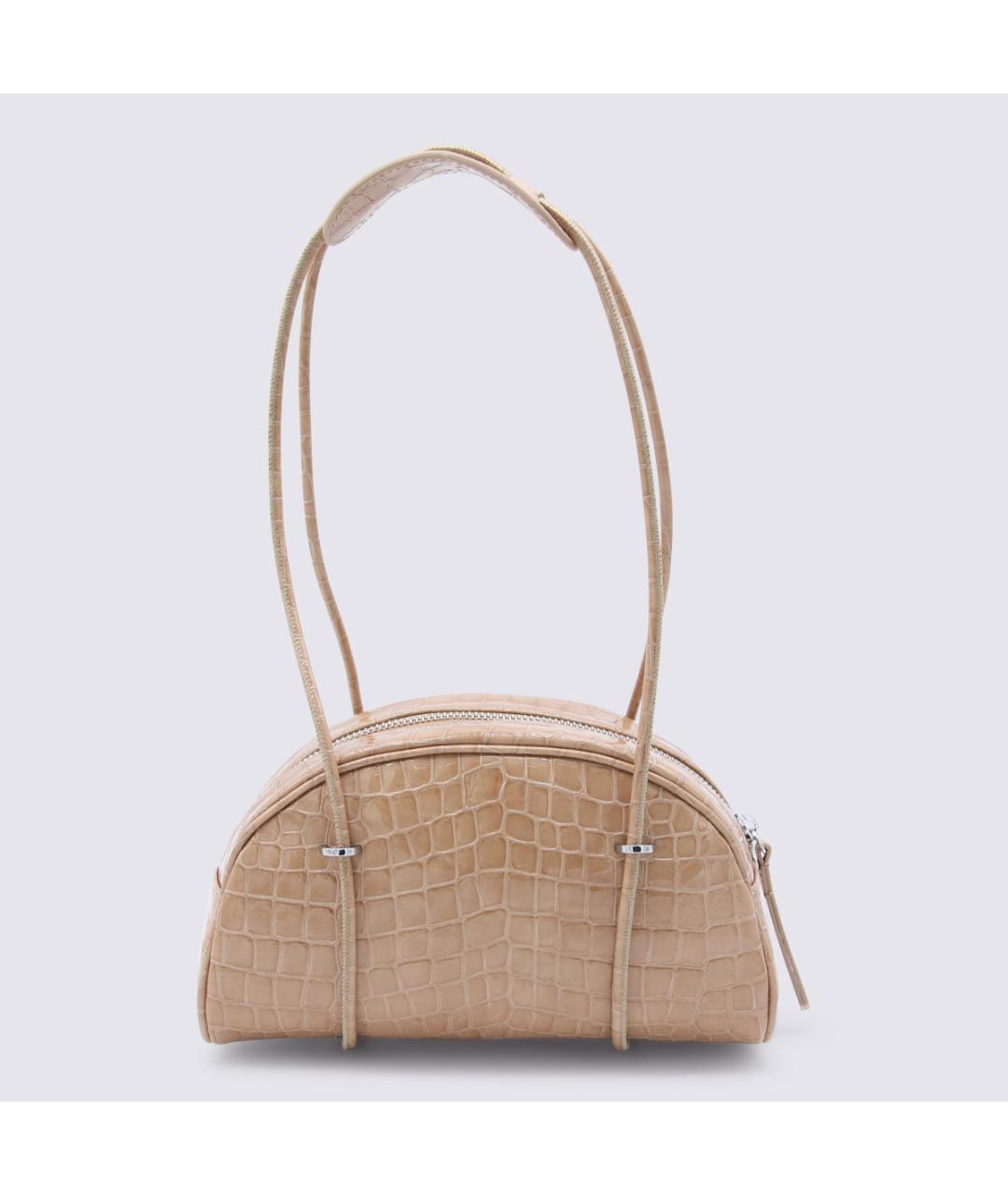 BY FAR Бежевая кожаная сумка через плечо, фото 5